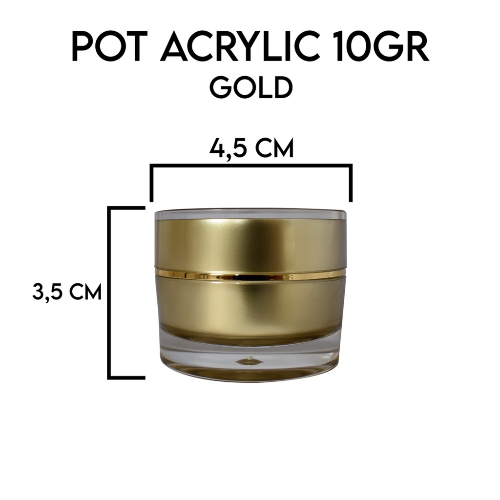 pot acrylic 10gr gold / pot akrilik / pot acrilyc 10gr impor