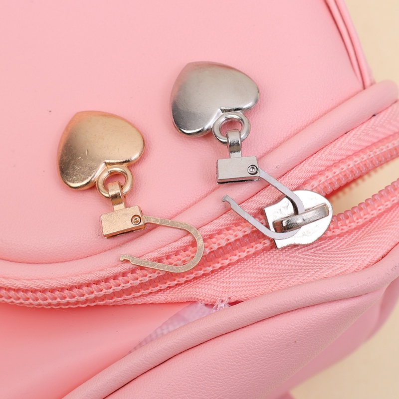 Detachable Heart Shape Metal Zipper Puller/Pakaian Luggage Tag Zip Slider/Gesper Rusak DIY Perbaikan Ritsleting Instan Snap