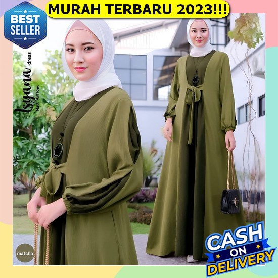 Gamis Aurora Maxmara Lux Gamis / Gamis Armany / Silk Motif / Baju Wanita / Dress Wanita Cod - Isyana