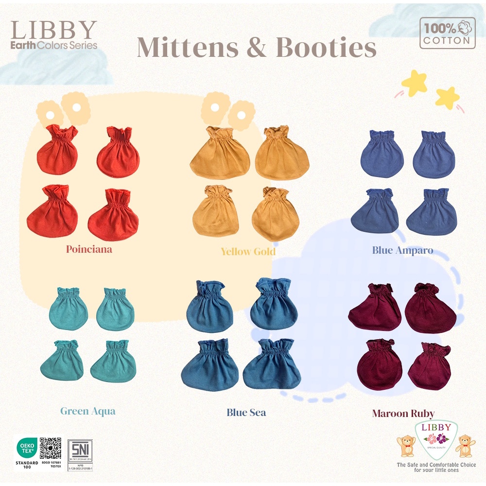 Libby Comfy Set Mittens &amp; Booties/ Rocco Series / Set sarung tangan kaki bayi