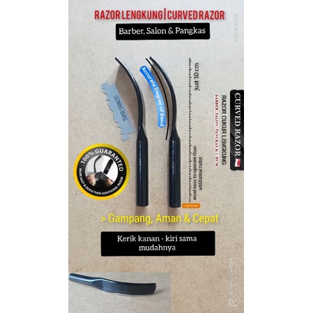 Razor Cukur Lengkung Tipe - C / Curved Razor/ Pisau Cukur  Barber ,Salon & Pangkas Rambut All new UR