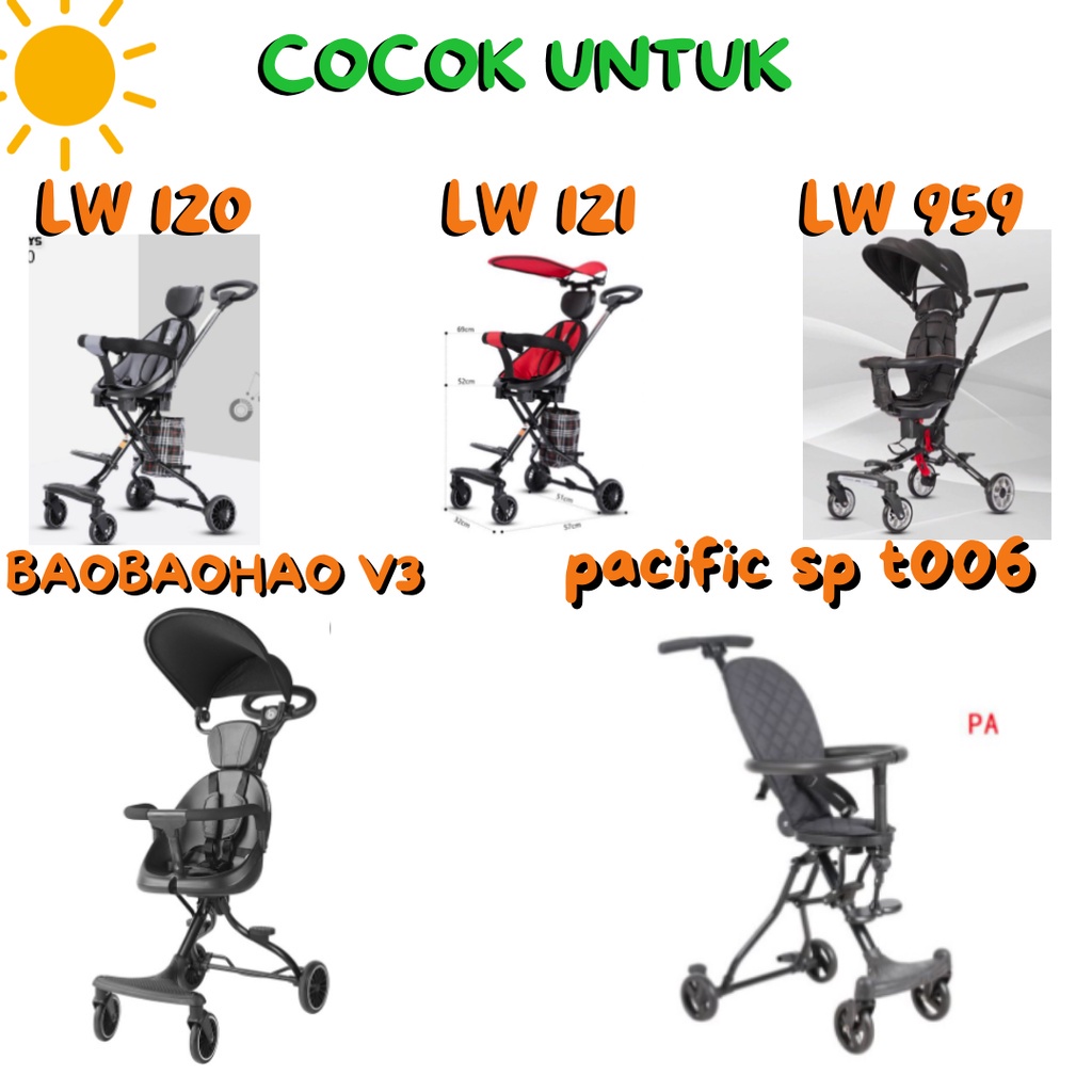 Stroller Egg 45 K SPARKLING - Alas Stroller TANPA TALI SEATBELT tinggi 45 cm Motif Dudukan Bantalan Stroler Kereta Dorong Exotic LW120 LW121 LW 120 121 Baobaohao V3 LW959 959 Pasific SP T006 T 006