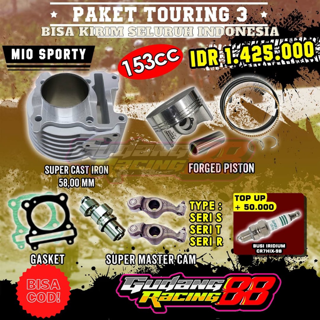 PAKET BORE UP MIO KARBU MIO SPORTY MIO OLD MIO SMILE NOUVO 153 CC - PAKET TOURING BRT 3