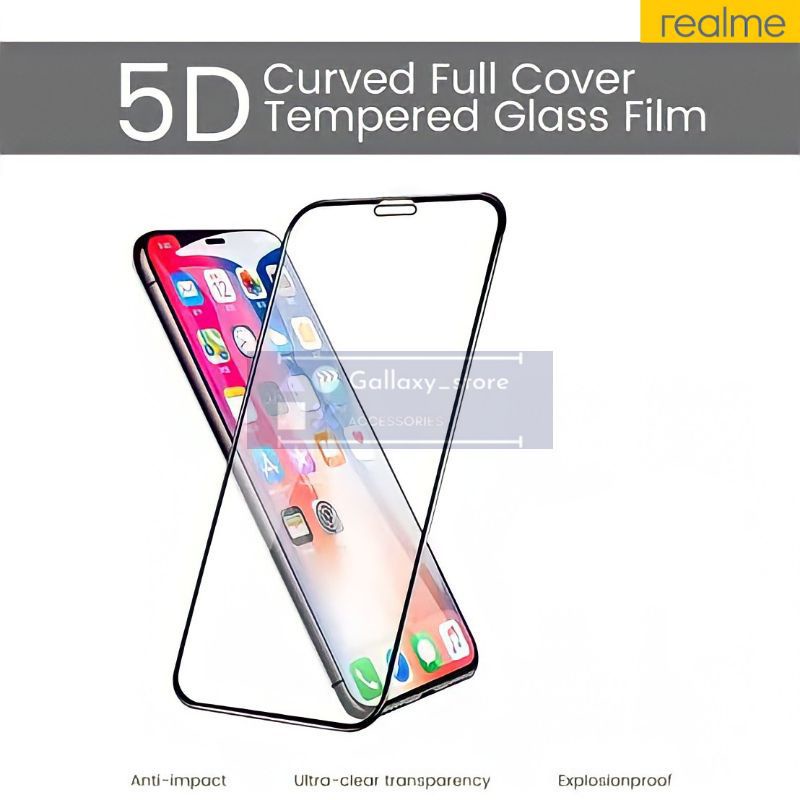 TG TEMPERED GLASS REALME FULL 5D / Anti Gores / Pelindung layar 5D FULL ALL TYPE REALME GT MASTER GT 2 PRO GT Neo 2 3