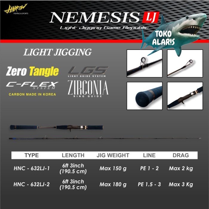 ROD HARROW NEMESIS LIGHT JIGGING (MODEL BC) - HNC-632LJ-1