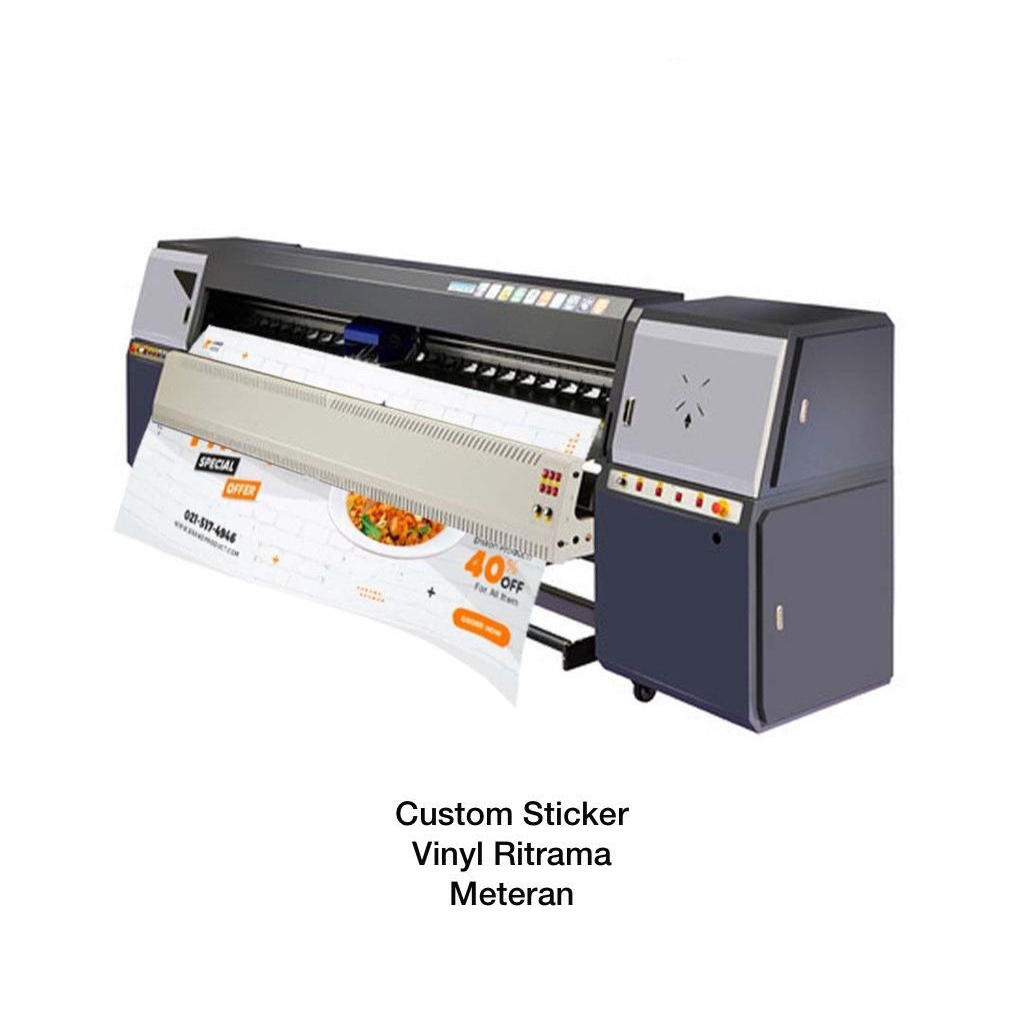 WDPrint Cetak Custom Stiker Meteran OUTDOOR Vinyl Ritrama Standard / Cetak Sticker Mobil Motor Gerob