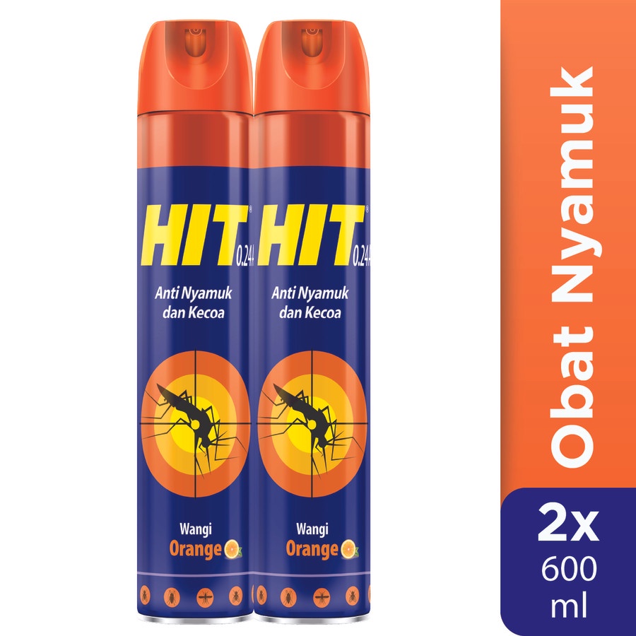 HIT AEROSOL REGULAR 600ML ISI 2PCS /SPRAY ANTI NYAMUK