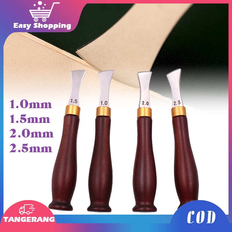 Leather Creaser/Creaser Groover Kulit/Leather Craft Edge Line Press/Creaser Tool Stainless Dengan Gagang Kayu