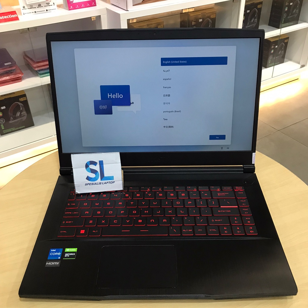 LAPTOP GAMING MURAH MSI GF63 THIN 11SC i5 11400H RAM 32GB SSD 512GB GTX 1650 4GB WINDOWS 11