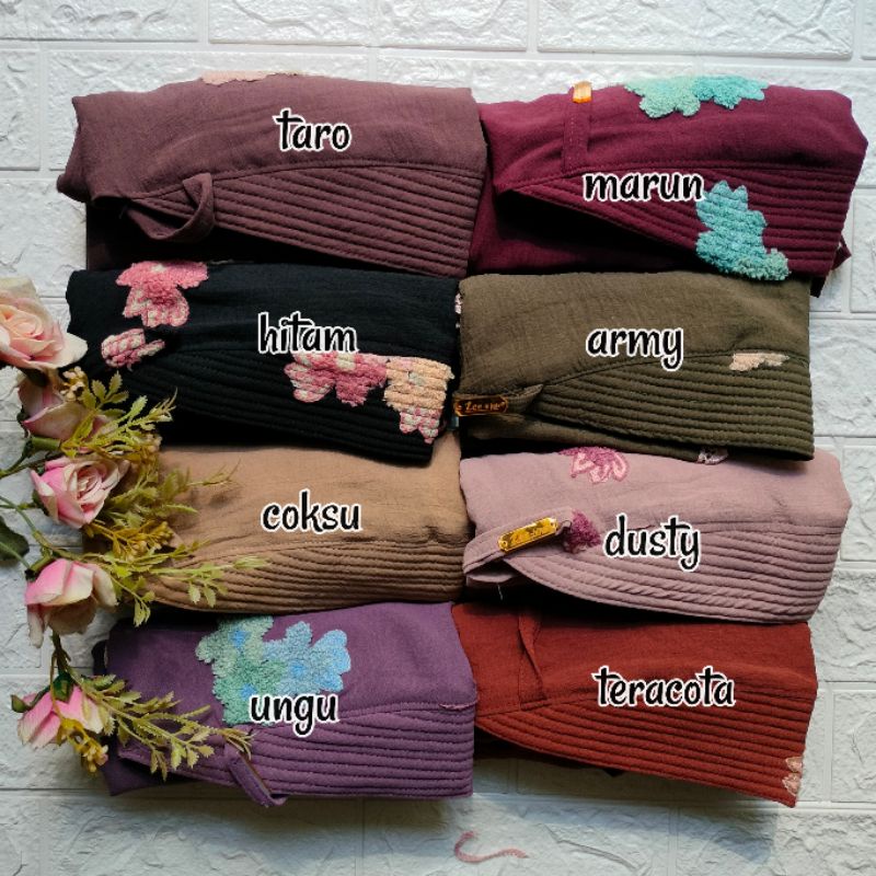 BERGO JASMINE 3D BUNGA / JILBAB INSTAN / JILBAB CRINCLE / BERGO PED / BERGO CRINCLE / HIJAB INSTAN / JILBAB BERGO