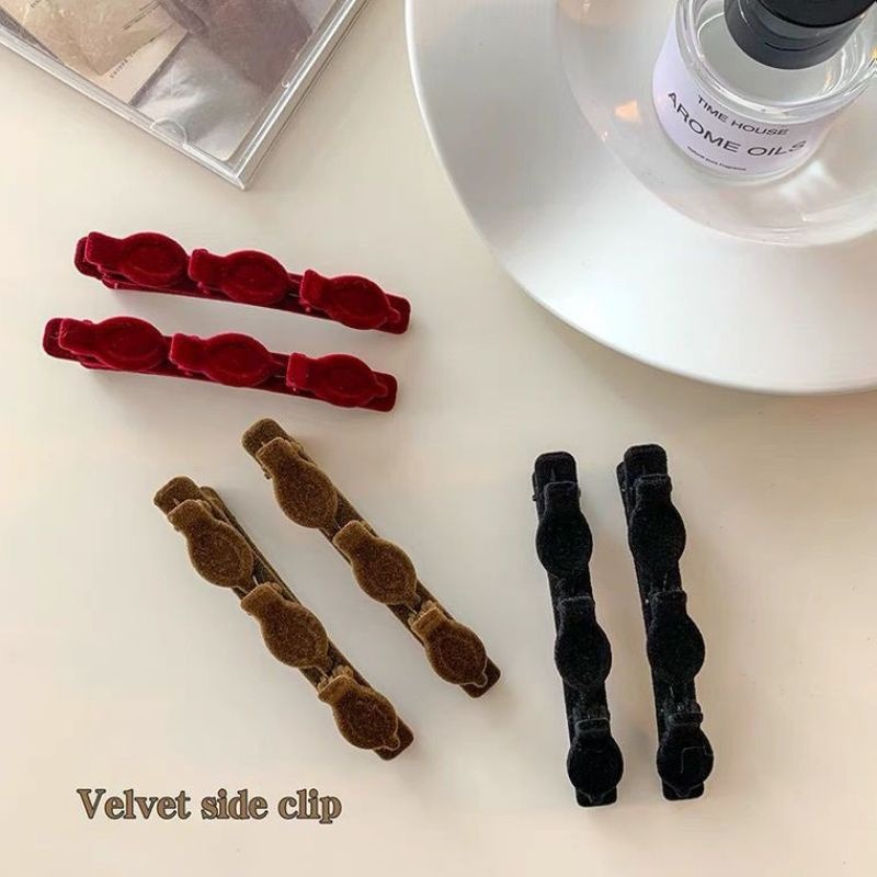 Jepitan Rambut 3 in 1 / Flocking Hair Clip Korea / Jepit Rambut Kepang / Jepit Poni 3 in 1