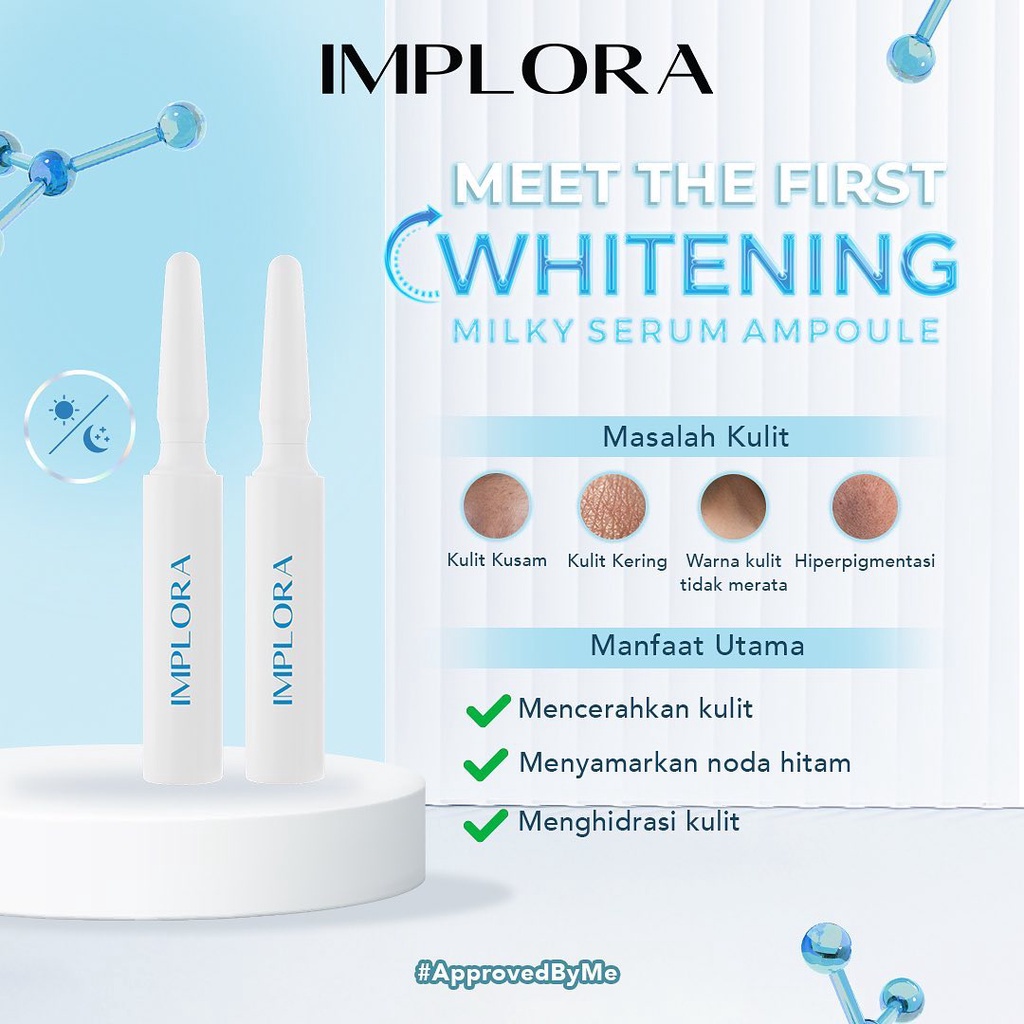 ❤️ Cloudy ❤️ IMPLORA Whitening Milky Serum Ampoule - menyamarkan noda hitam | 5ml