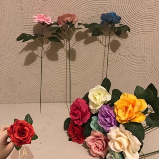 Bunga Mawar imitasi Tangkai Ecer kelopak 6-7cm