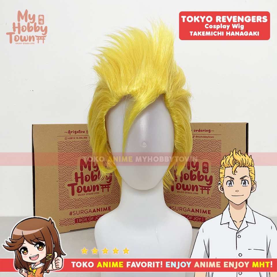 Wig Cosplay Anime Tokyo Revengers : Takemichi Hanagaki Rambut Palsu