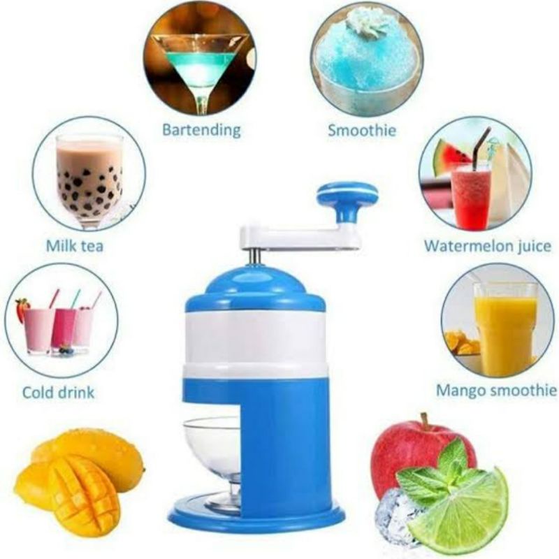 Alat Serut Es Batu Mini Portable Snow Cone Ice Cream Crusher Manual