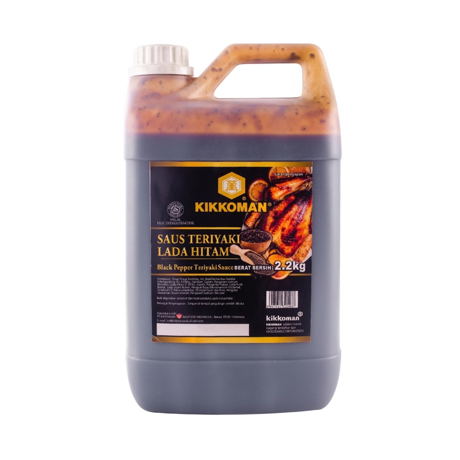 KIKKOMAN SAUS TERIYAKI LADA HITAM BLACKPEPPER SAUCE 2LHALAL JERIGEN