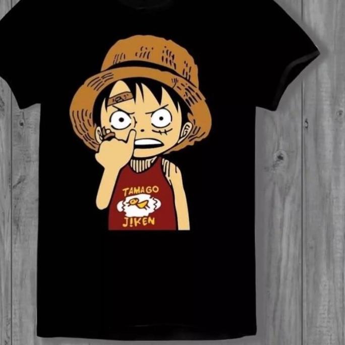 Jual KAOS PRIA LUFFY NGUPIL TAMAGO JIKEN KAOS ANIME KAOS HITAM ONE