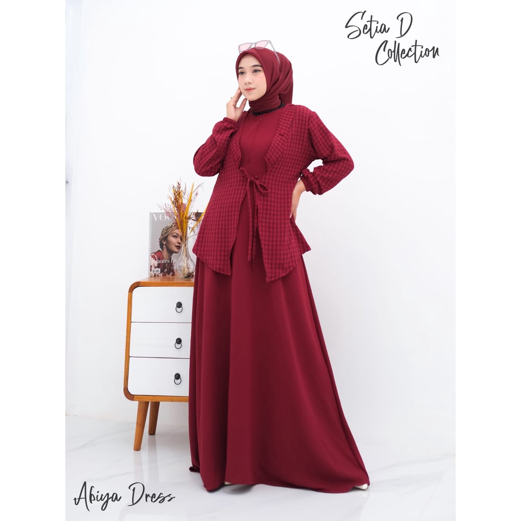 gamis 2in1 abya by setia d collection gamis set rompi lepas pasang gamis keekinian yang paling banya