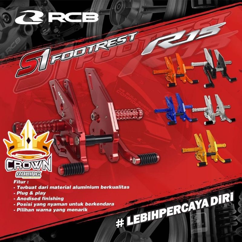 Footstep Underbone RCB S1 CNC Yamaha Vixion / R15 V3 / MT15 / Xabre