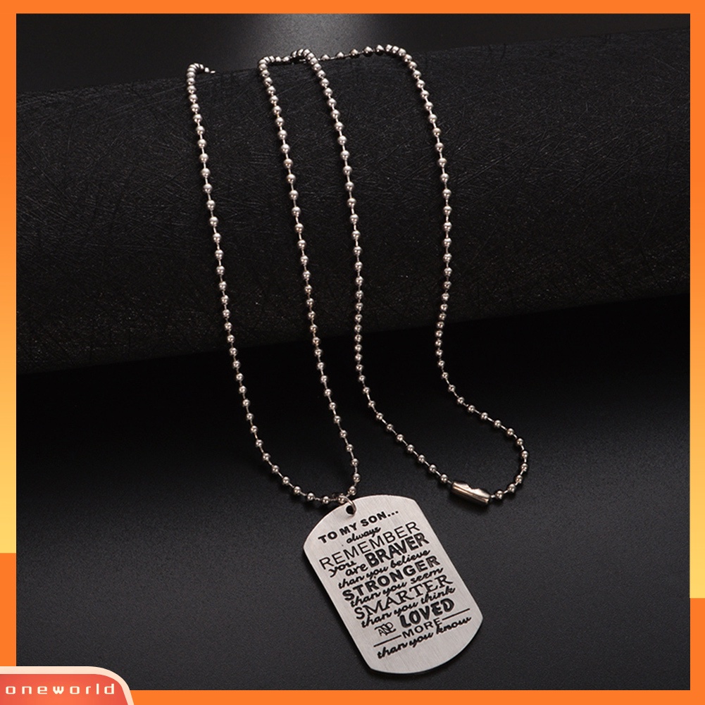 {oneworld} To MY SON Army Style Dog Tag Kalung Pria Liontin Stainless Steel