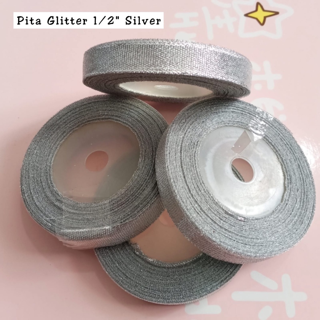 Pita Glitter Emas &amp; perak untuk pembungkus Kado / Parcel / Prakarya Sekolah