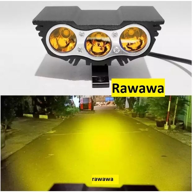 Lampu Tembak ULTRAFIRE Sorot Motor LED 12 24 volt Owl 3 Mata KUNING murah