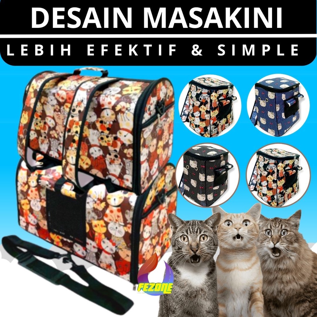 TAS KUCING TAS ANJING TAS KELINCI TAS MUSANG PET CARGO 3 IN 1 FEZONE