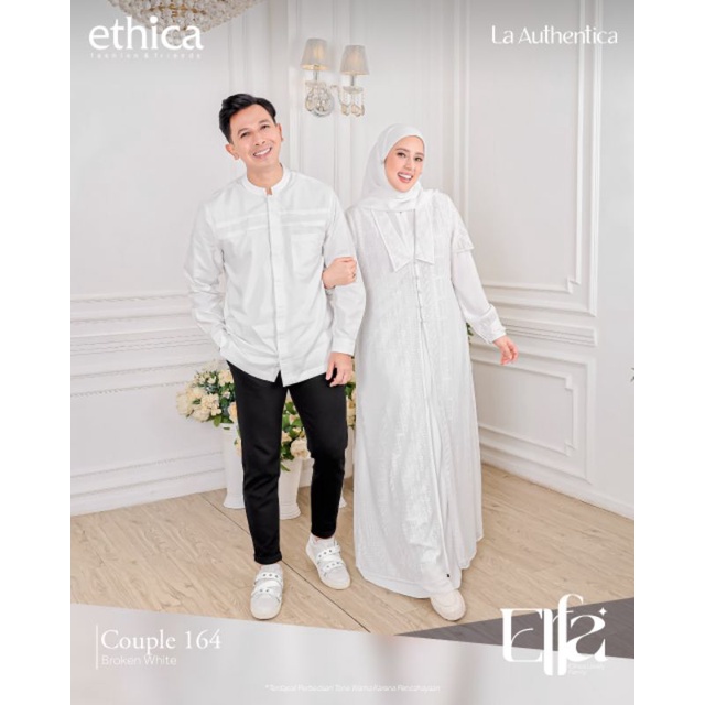 Couple Family Premium Elfa 164 Broken White by Ethica|Gamis Putih|Gamis Pesta|Seragam.Peenikahan|Ser