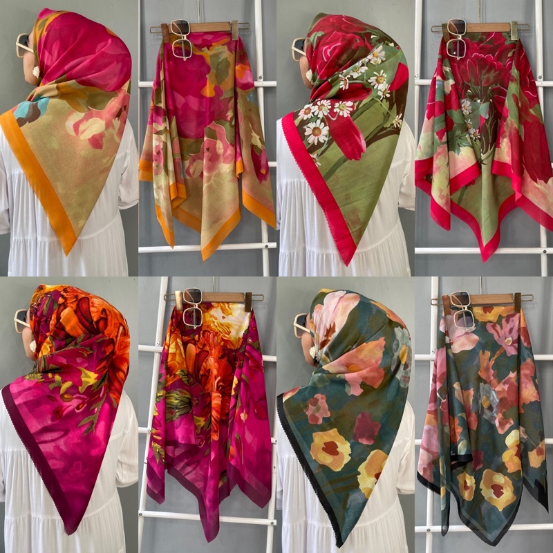DENAY KW MOTIF TERBARU HIJAB / JILBAB SEGI EMPAT LASER CUT MURAH BAHAN VOAL
