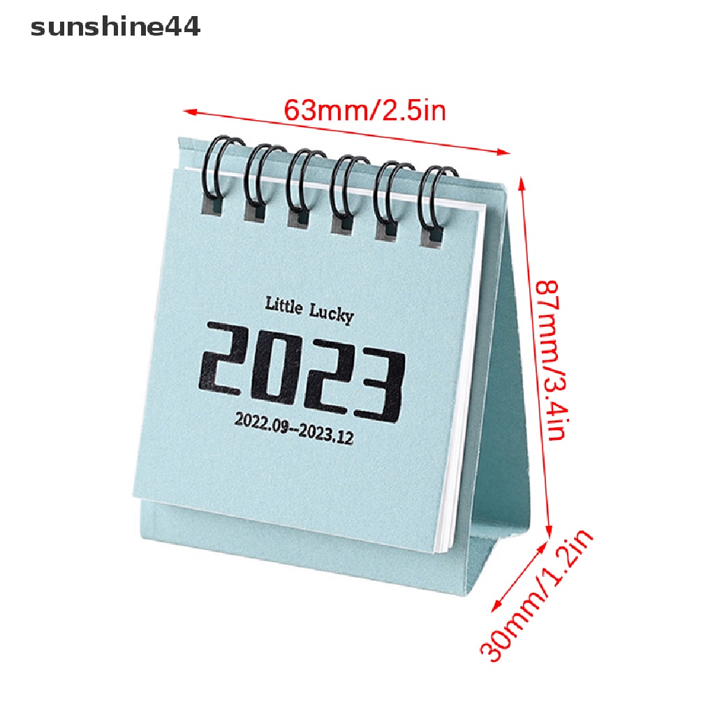 Sunshine 2023kalender Mini Portable Perlengkapan Kantor Sekolah Aksesoris Kalender Meja.