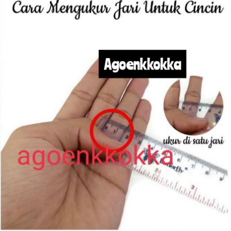 Cincin bulat polos coklat ukuran 21 kokka kaukah