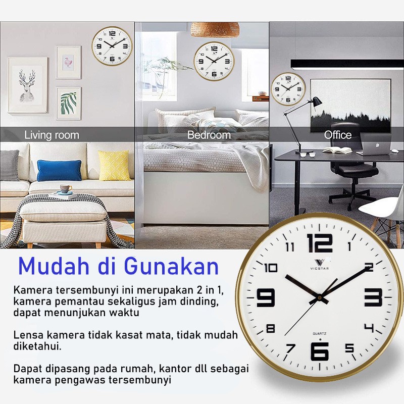 KAMERA CCTV MINI TERSEMBUNYI JARAK JAUH TANPA KABEL KONEK HP CAMERA JAM DINDING PENGINTAI SPY CAM HIDDEN IP CAMERA PENGINTIP JS67