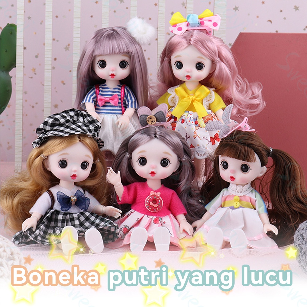 SweetyBayi Boneka kecil Boneka bayi anak lucu lembut boneka Princess dolls bisa ditekuk