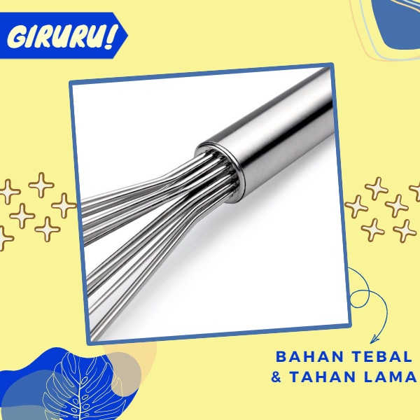 Whisk Stainless / Pengocok Telur Stainless / Whisk Egg Beater / Baking Tool / Manual Mixer / Ballon Whisk Stainless Kocokan Telur Stainless steel 29 cm whisker Pengocok Telur / Better Beater Hand Mixer Manual / Alat Pengocok Full Stainless Kocokan Telur