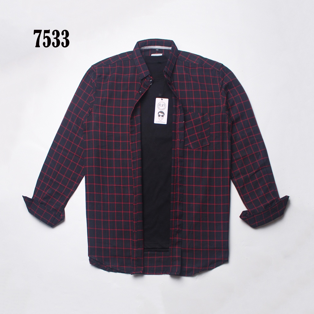 Kemeja Flanel Pria Big Size Lengan Panjang Kemeja Pria Big Size Jumbo Casual Distro Cowo Keren