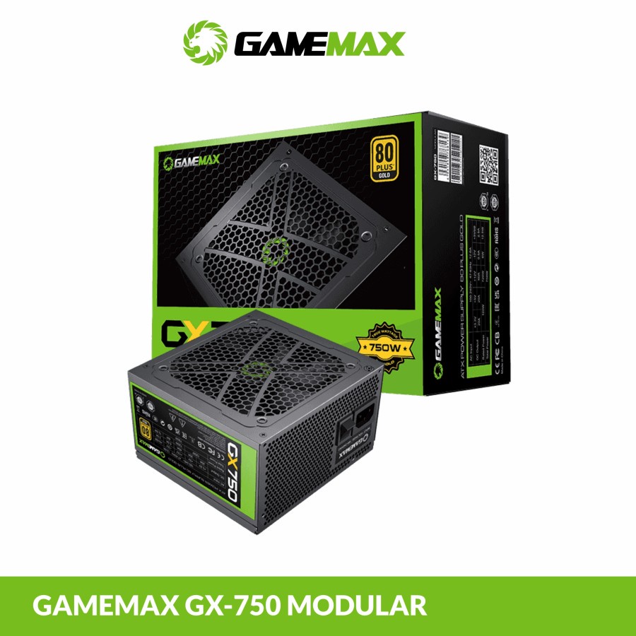 Power Supply 750W Gamemax GX-750 Modular 80+ Gold ATX - 750W