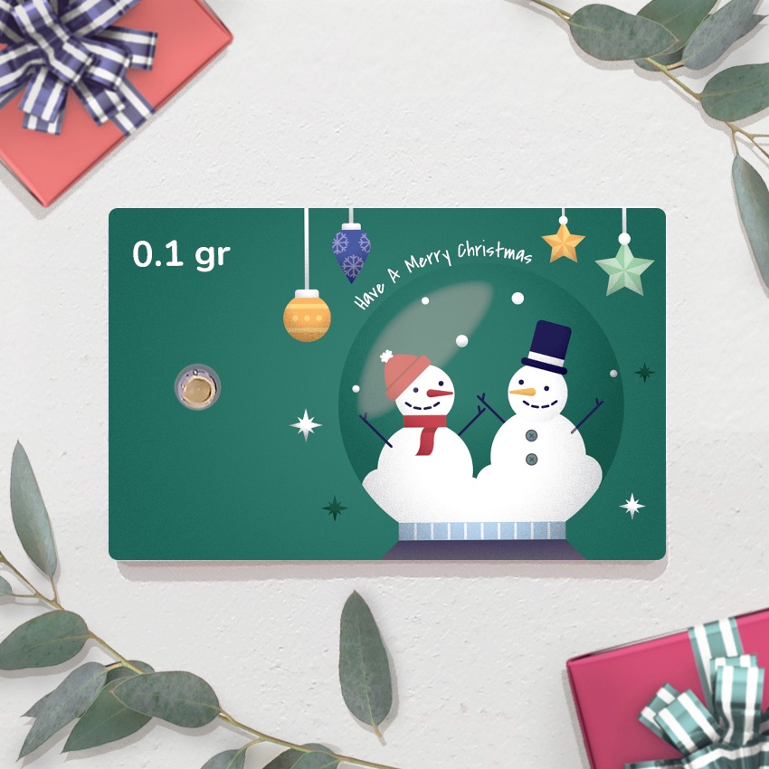 tanamduit - Emas 24K asli edisi natal 0,1 gram logam mulia emas mini hampers natal kado natal emas g