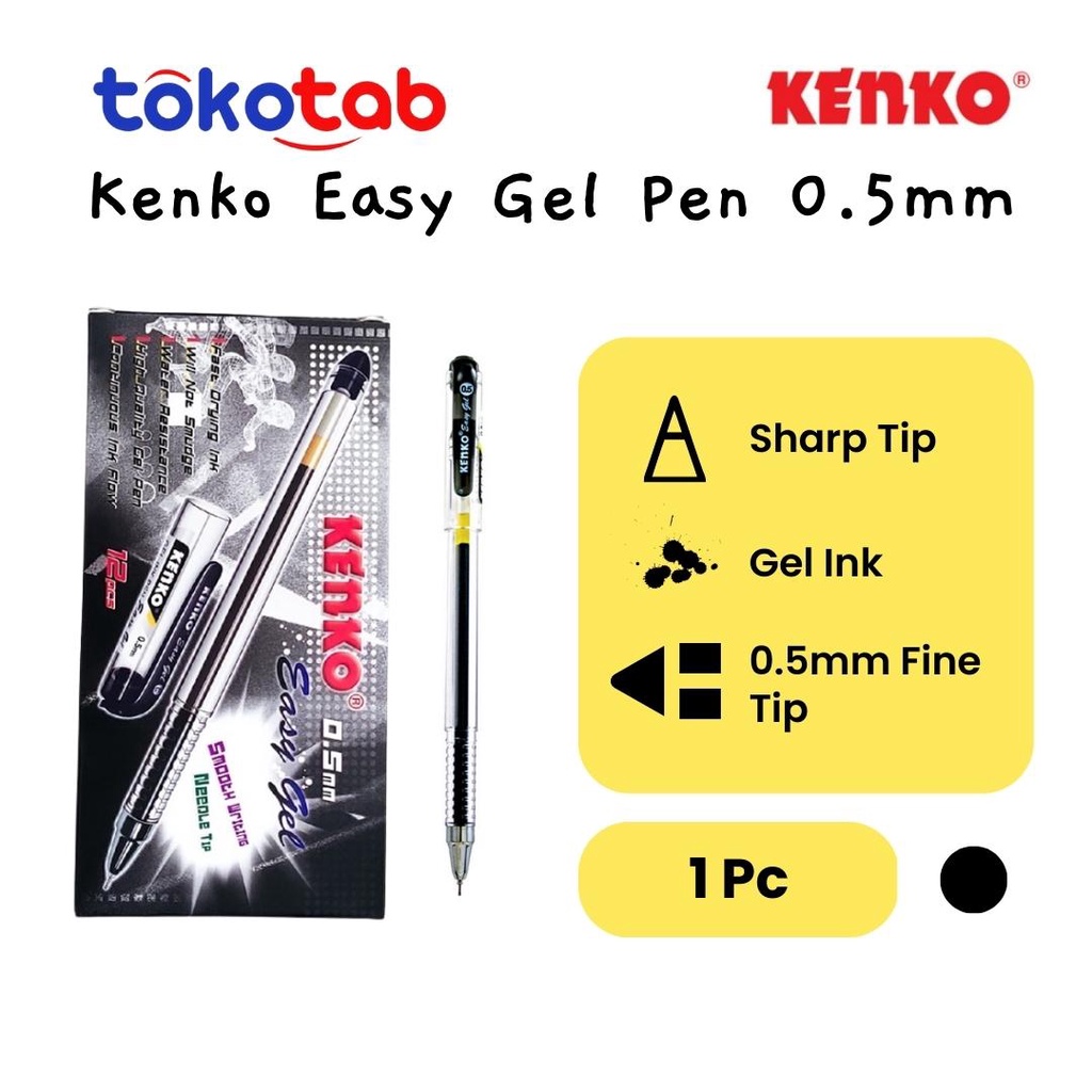 

Tokotab - Pulpen Kenko Gel Pen Easy Gel 0.5mm Hitam