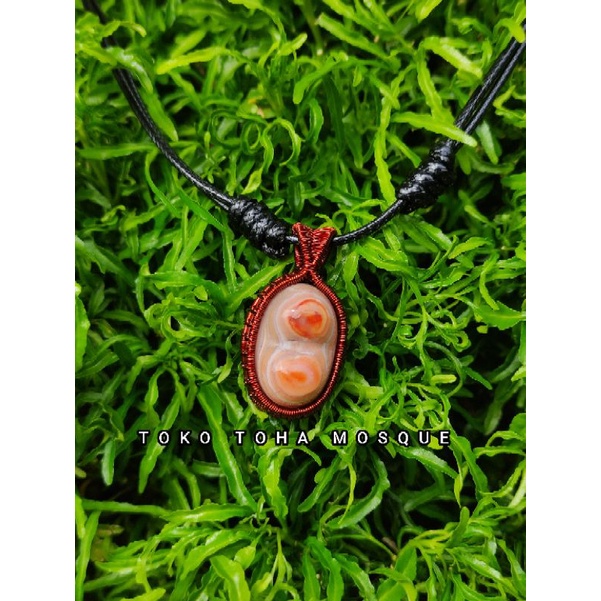 kalung liontin batu akik sulaiman susu kalimantan 100% natural asli alam (N)