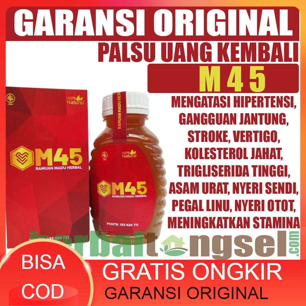 [COD] BEBAS ONGKIR MADU M45 MADU HERBAL ATASI DARAH TINGGI KOLESTEROL JANTUNG GARANSI MADU M45 ORIGI