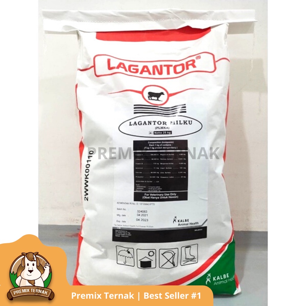 LAGANTOR MILKU 1Kg - Premix Peningkat Produksi Susu &amp; Pertumbuhan, Pengurang Stress Sapi Kambing Perah 1 kg - Premix Ternak