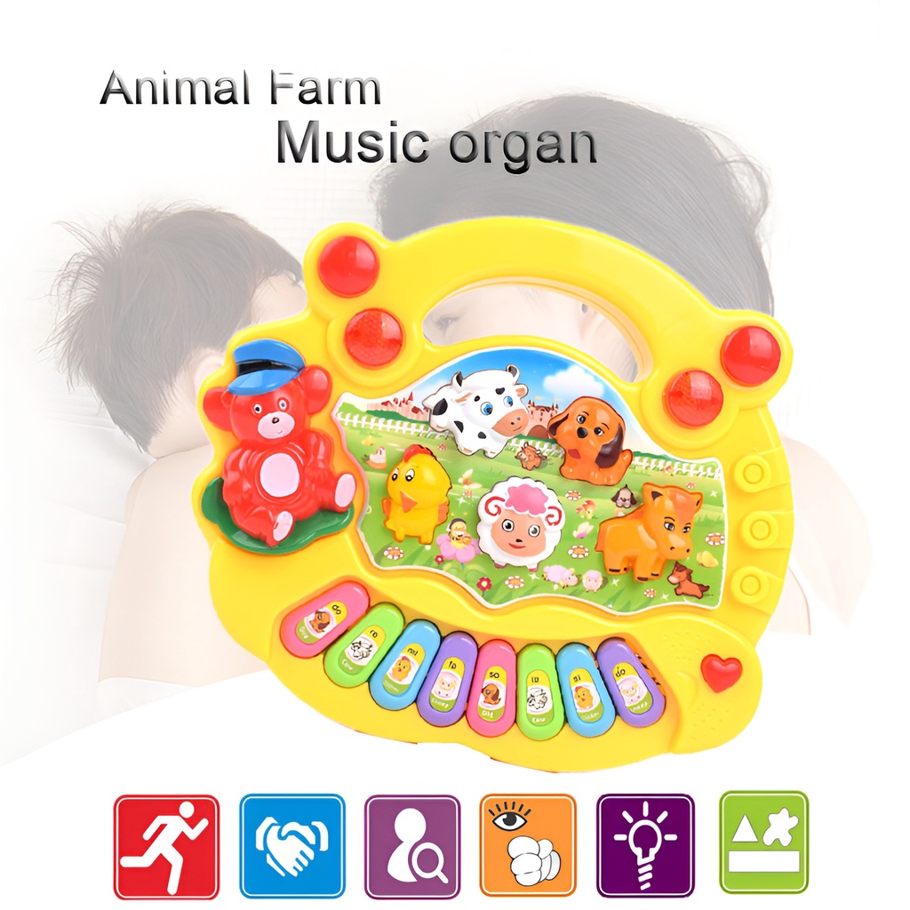 Animal Farm Piano Mainan Anak | Alat Musik Anak Anak Laki Laki Perempuan | Edukasi Music Player