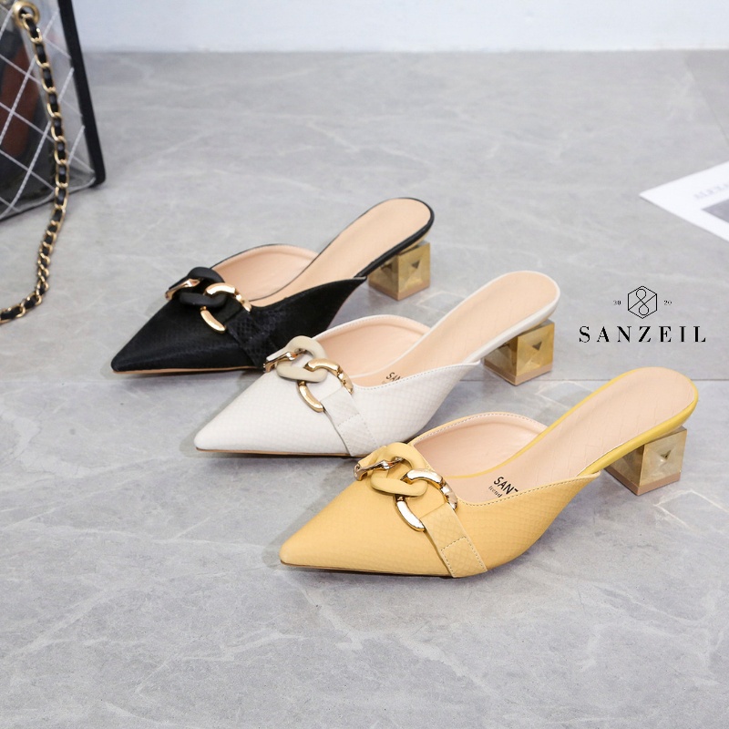 0119 Sanzeil Trend Sandals - Heels Mules Wanita Import BISA COD