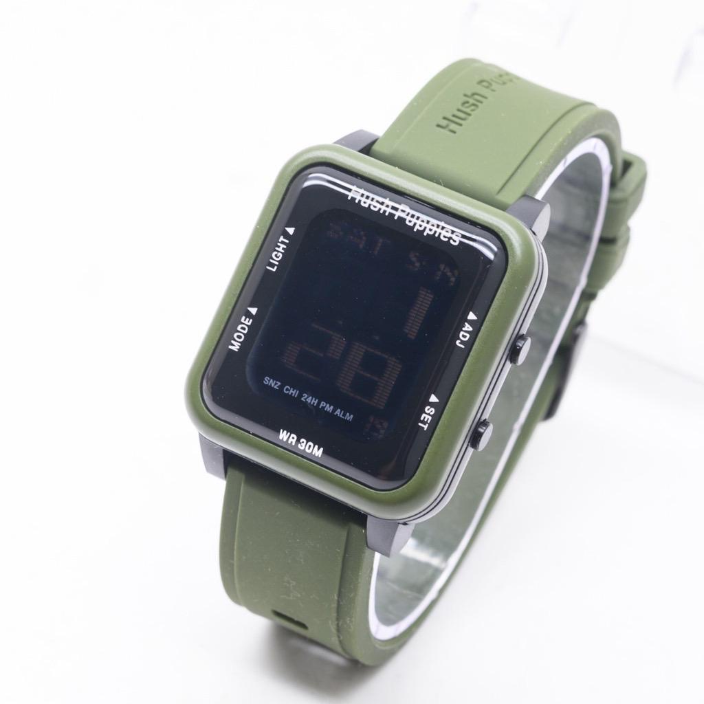 PA JAM TANGAN RUBBER DIGITAL SEGI HUSH PUPPIES GROSIR MURAH KARET SPORT LED PRIA WANITA COUPLE HP017