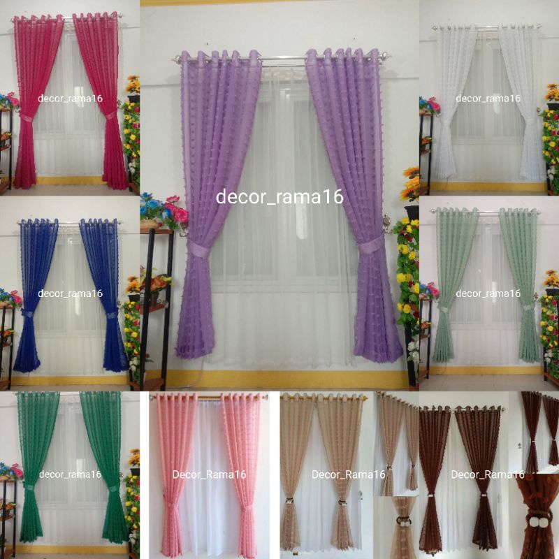 Gorden Vitras Rubby Gorden Smokring Gorden Pintu&Jendela/Dekorasi/Dekorasirumah/Gorden/Gordeng/Korde