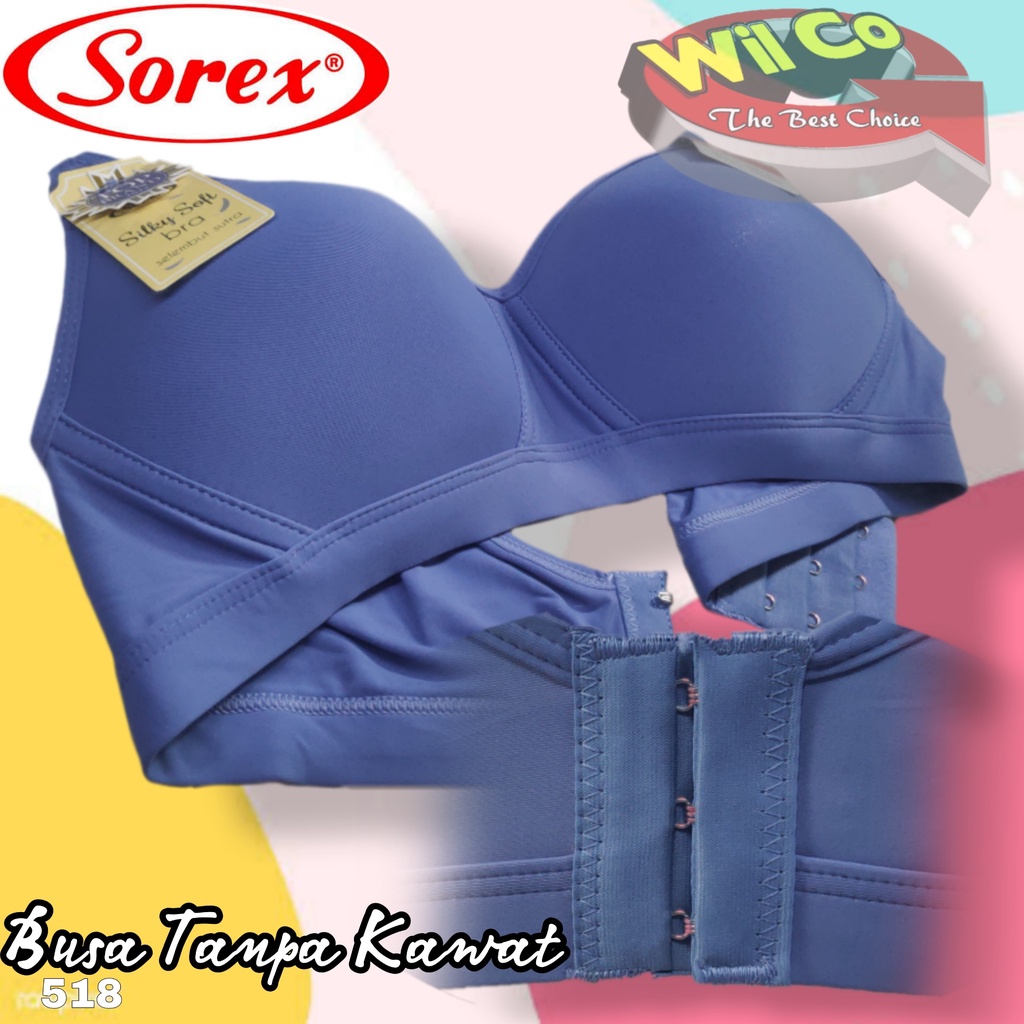 K518 - BRA WANITA SOREX SILKY SOFT BUSA TIPIS TANPA KAWAT KAIT 3 CUP B SIZE 34 - 40