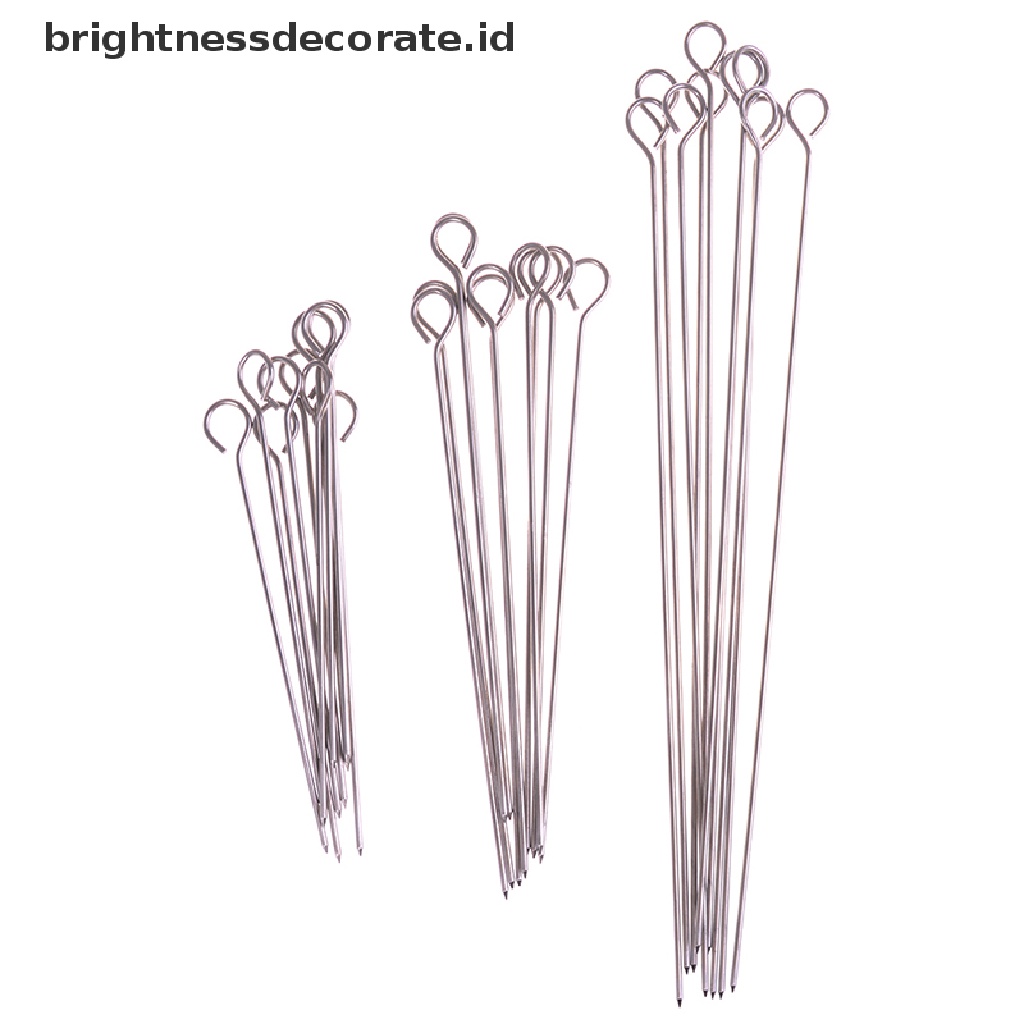 [Birth] 10pcs Stik Tusuk Sate Daging Angsa Bulat Panggang Stainless Steel BBQ [ID]