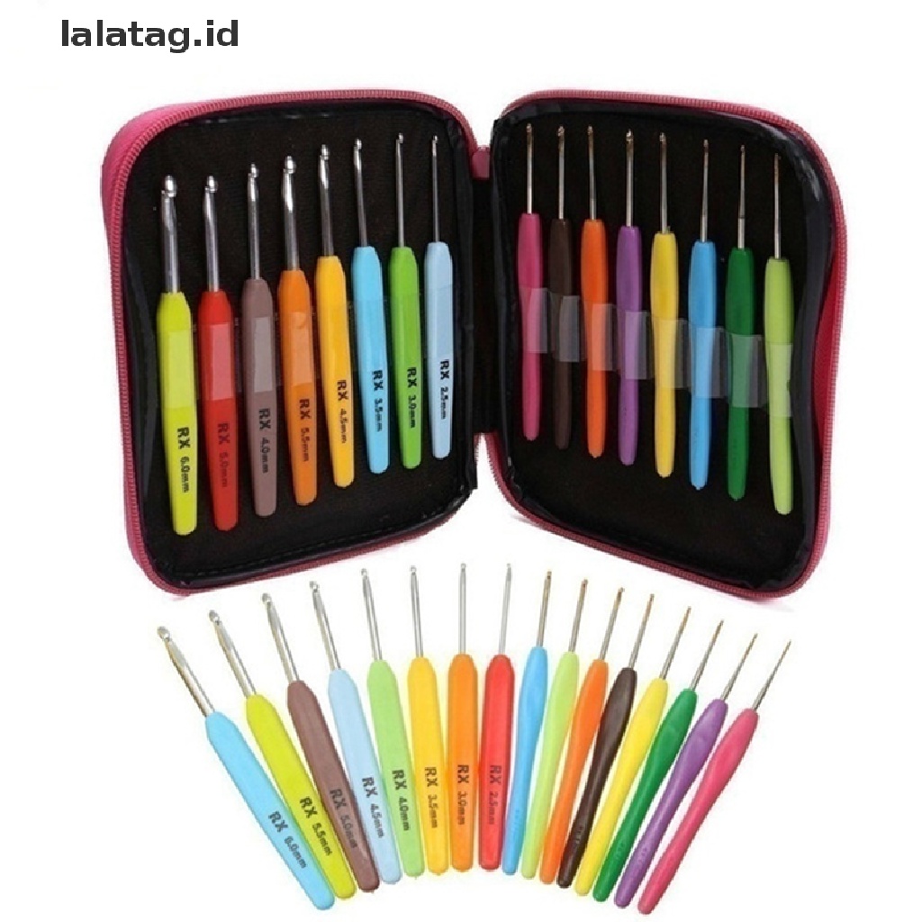 [lalatag] 8/16pcs Benang Kait Crochet Berwarna Bahan Aluminium Knitg s Set Tool Kit Dengan B [ID]