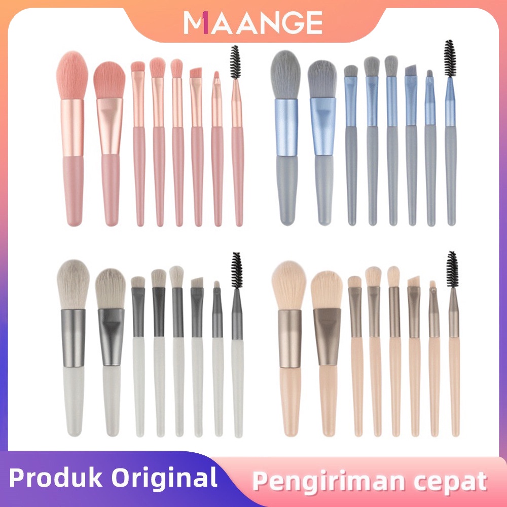 MAANGE 8 Pcs/Set Brush Makeup Set Bibir Alis Sisir Eyeshadow Powder Foundation Stabilo Kuas Kosmetik 5857