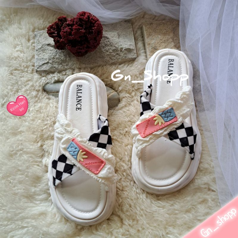 Sandal Wanita Tali Silang Kotak Terbaru CTR 000-A2